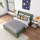 preview thumbnail 1 of 23, Max and Lily Full-Size Upholstered Bed with Rectangular Headboard