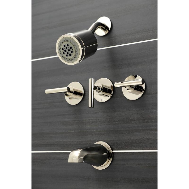 Kingston Brass Manhattan Three-Handle Tub and Shower Faucet