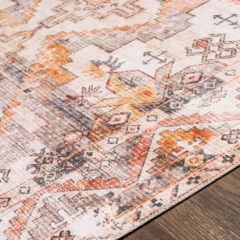Livabliss Gila Traditional Medallion Machine Washable Area Rug