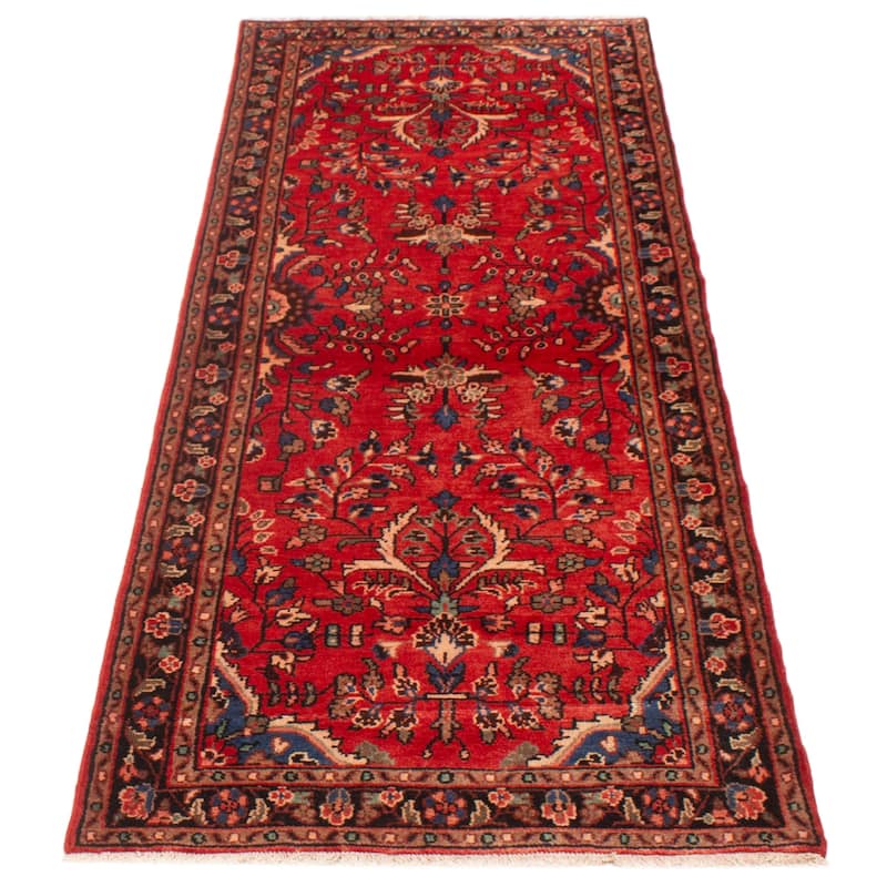 ECARPETGALLERY Hand-knotted Andelz Red Wool Rug - 3'7 x 10'2
