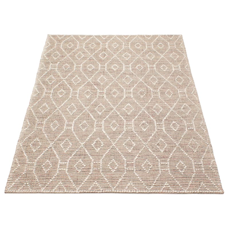 ECARPETGALLERY Braid weave Sienna Brown Wool Rug - 5'0 x 8'1