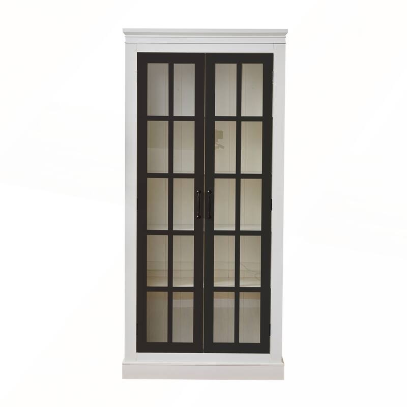 71.2IN Tall Display Cabinet with Glass Doors