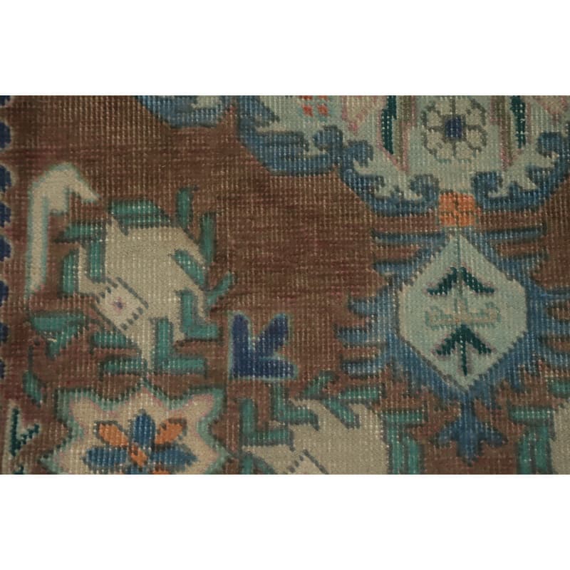 Hand Knotted Oriental 100% Wool Carpet Traditional Medallion Brown Tabriz Area Rug - 4' 7'' X 3' 0''