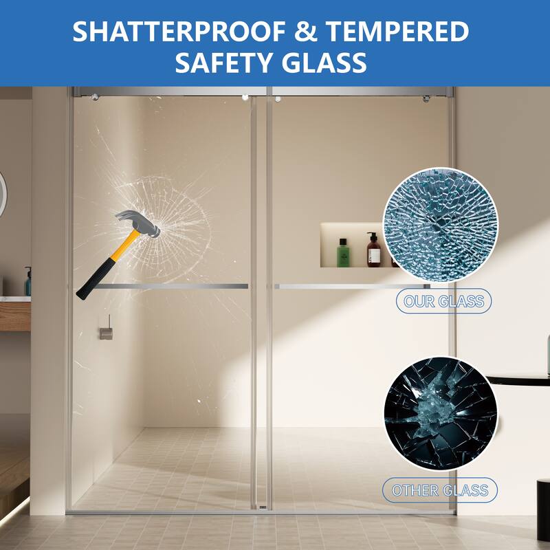 Frameless Double Sliding Shower Door