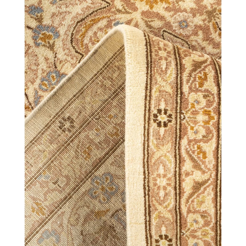 Overton Hand Knotted Wool Vintage Inspired Traditional Mogul Ivory Area Rug - 9 x 12