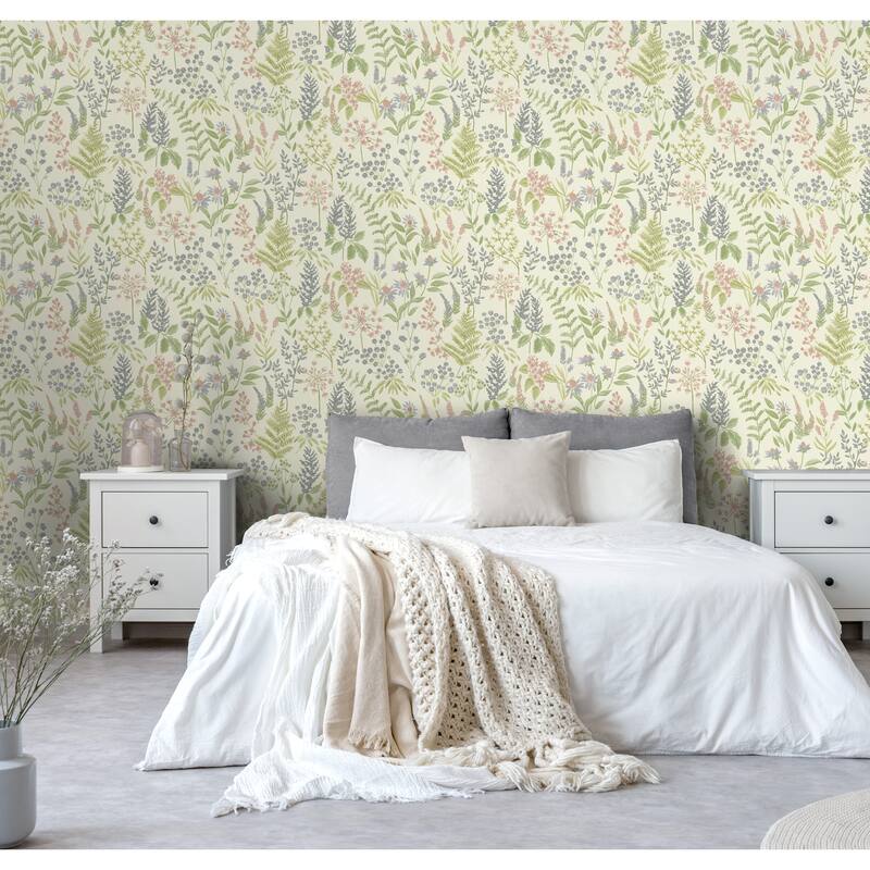 Floral Sprig Non-pasted Wallpaper – 396in x 20.8in