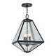 preview thumbnail 2 of 5, Brian Patrick Flynn for Crystorama Glacier 3 Light Black Charcoal Chandelier - 14'' W x 21'' H - 14'' W x 21'' H