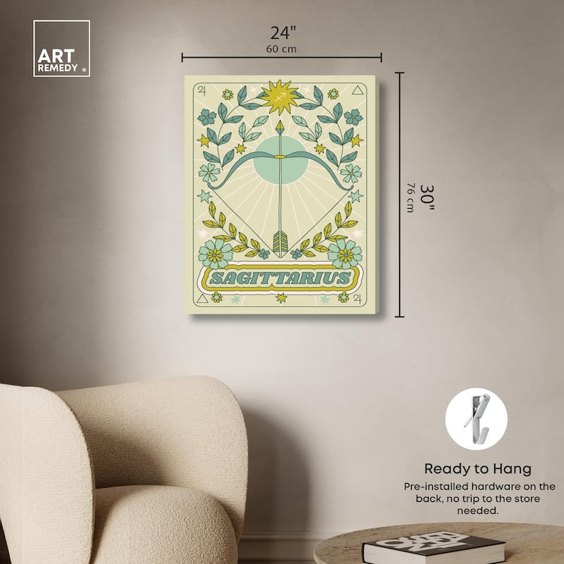 Sagittarius Stars Card Canvas by Art Remedy, Gallery Wrapped