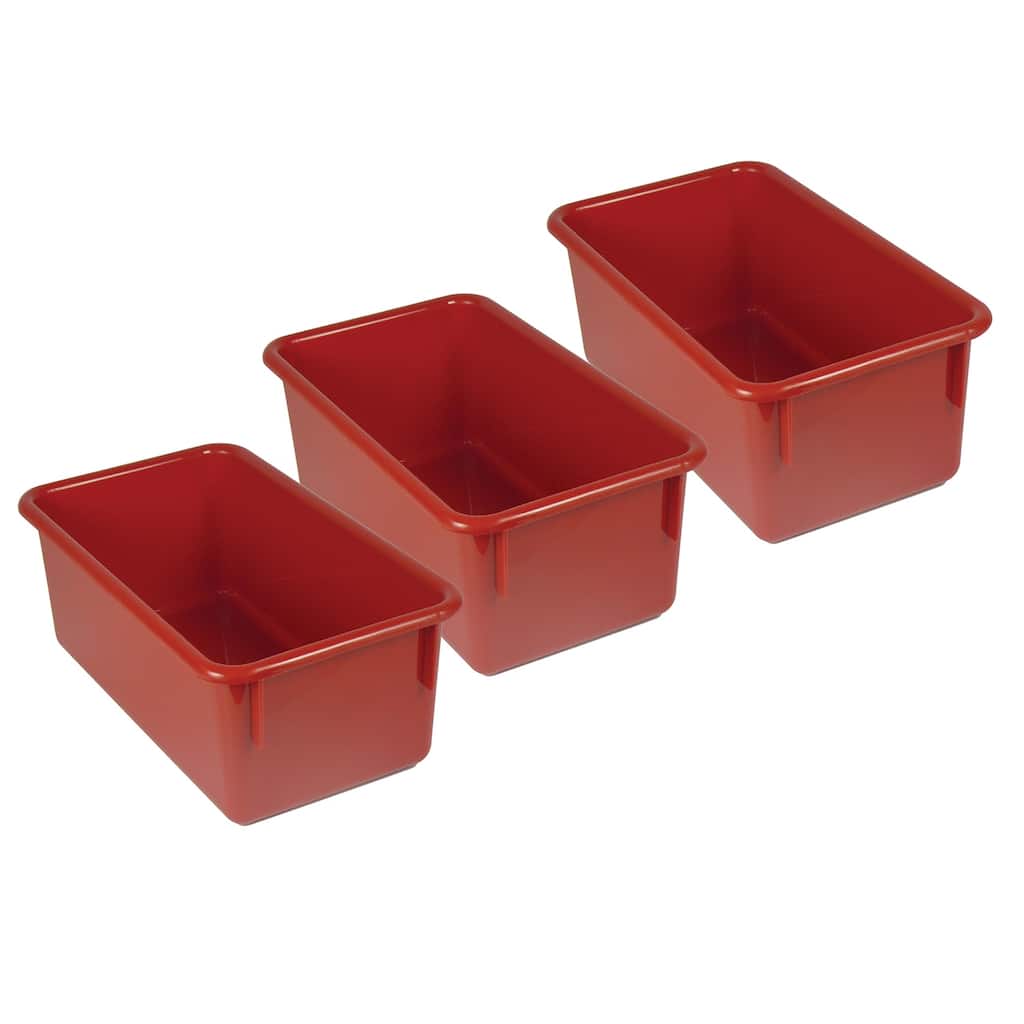 Romanoff Stowaway Tray no Lid, Red, Pack of 3
