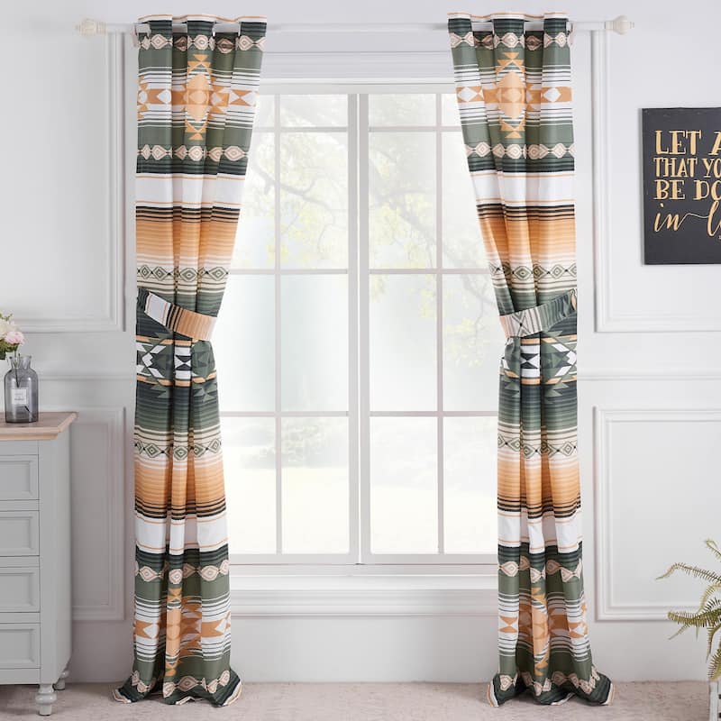 Greenland Home Fashions Zuma Grommet Top Curtains - 84 W x 84 L