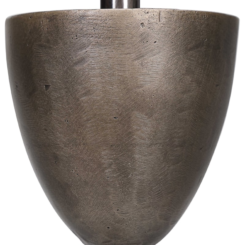 Handcrafted Table Lamp with Drum Shade - 36" - Bronze Tone and White