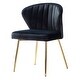 preview thumbnail 5 of 101, Luna Upholstered Tufted Back Side Chair with Goldtone Legs