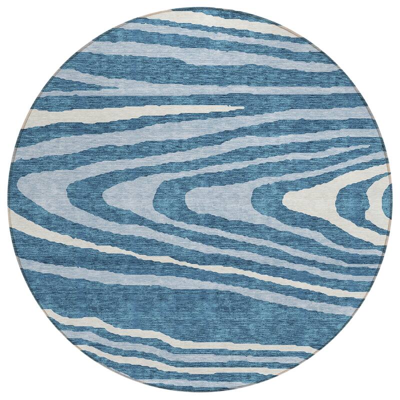 Machine Washable Indoor/ Outdoor Abstract Illusion Chantille Rug