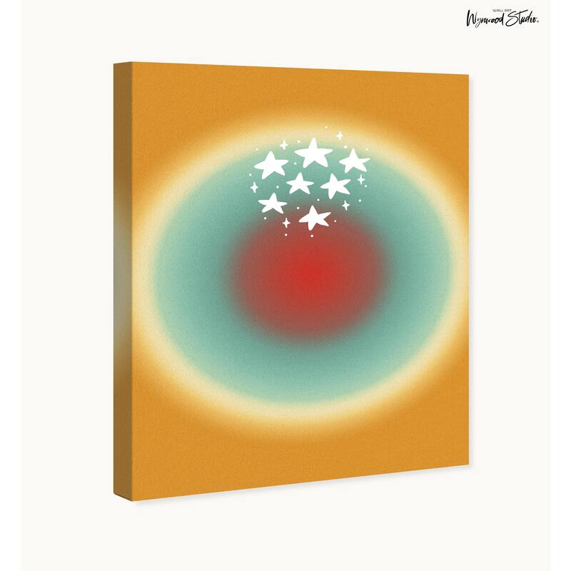 Wynwood Studio Canvas Abstract Saturn and the Stars Blue Modern & Contemporary Wall Art Canvas Print