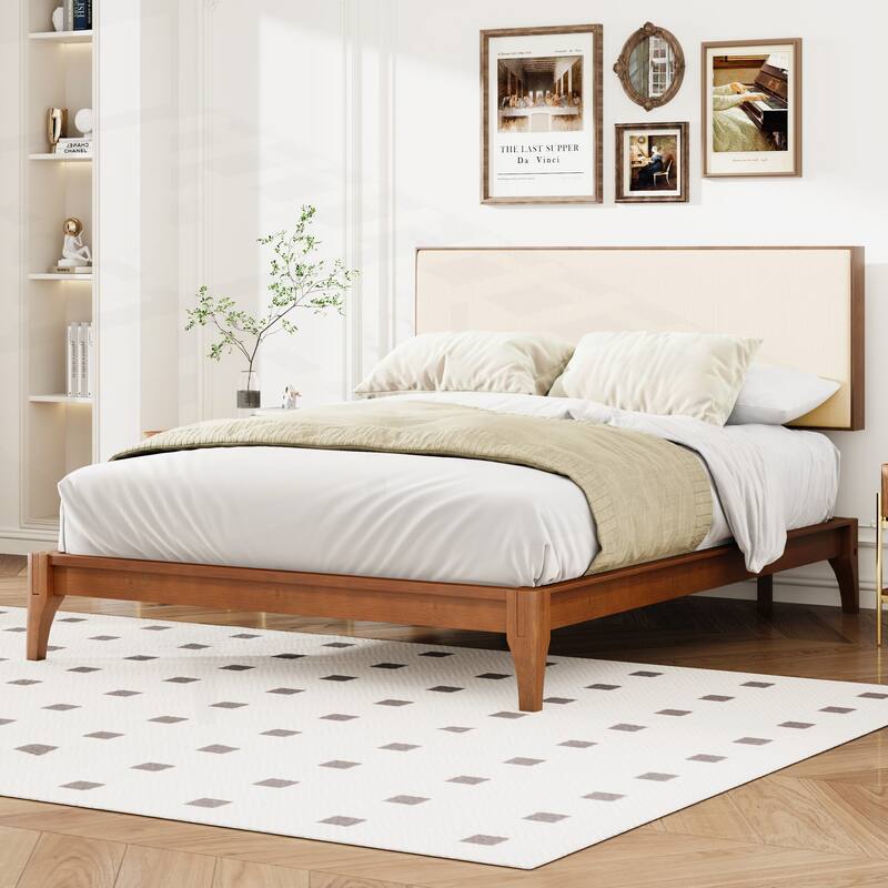 Premium Bamboo Platform Bed with Adjustable Headboard and Ample Storage