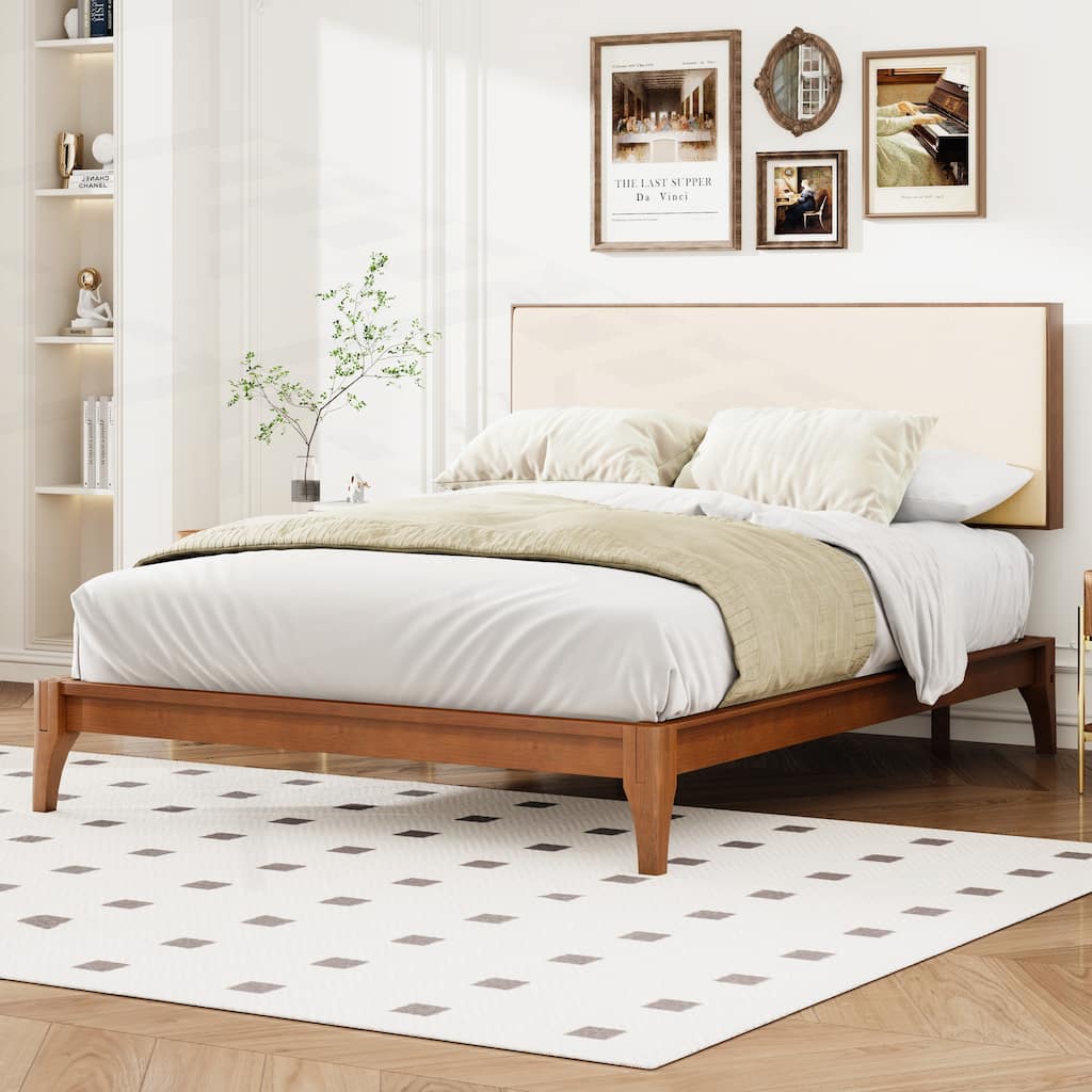 Premium Bamboo Platform Bed with Adjustable Headboard and Ample Storage
