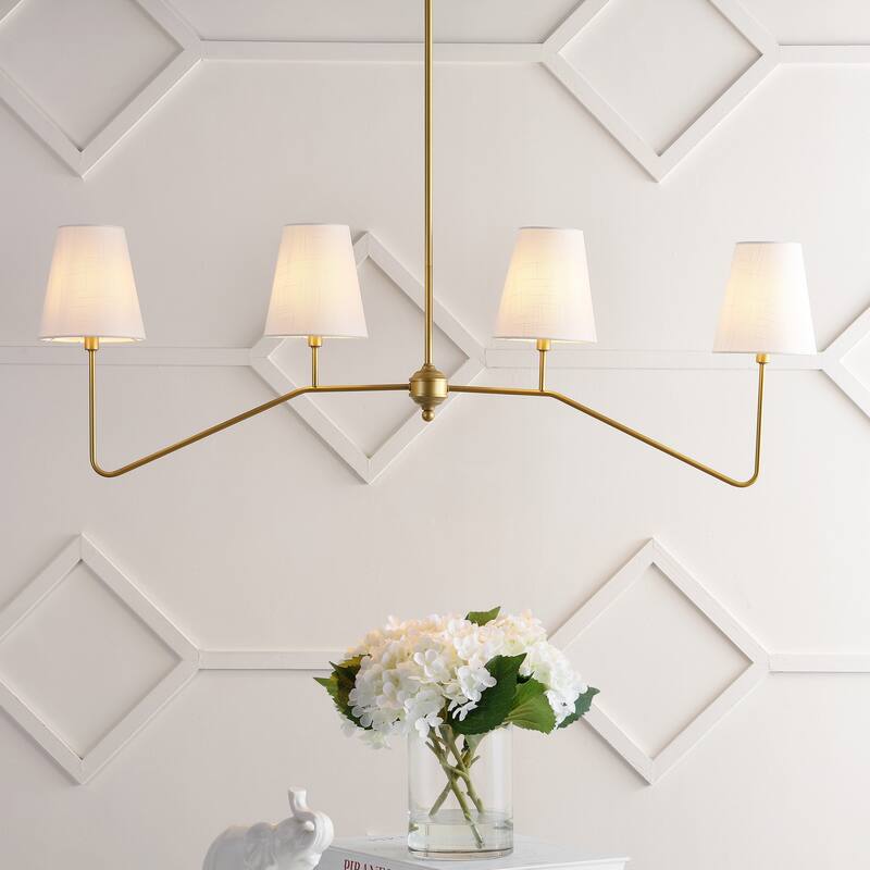 Madsen 47.5" 4-Light Classic Minimalist Iron Linear LED Pendant, Gold Painting by JONATHAN Y