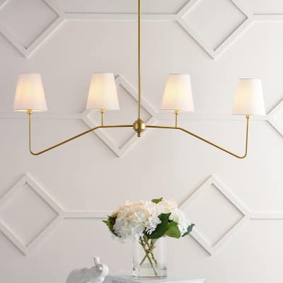 Madsen 47.5" 4-Light Classic Minimalist Iron Linear LED Pendant, Gold Painting by JONATHAN Y