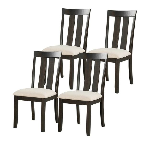 Set of 4 Dining Chairs Soft Fabric Dining Room Chairs Seat Cushions
