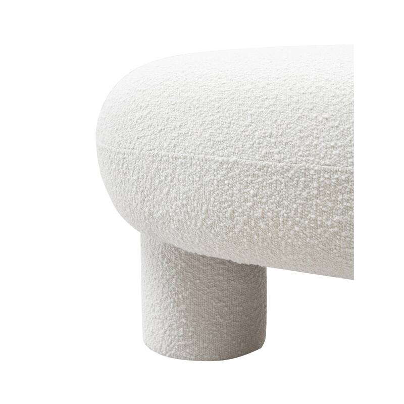 Modrest Gaynes Modern Off-White Fabric Bench