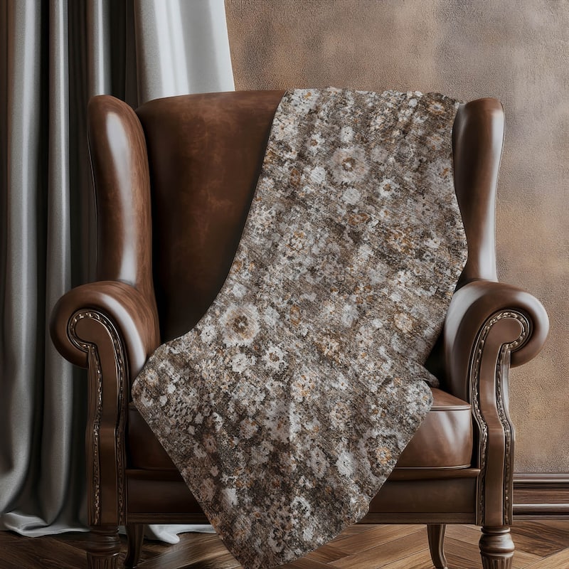 Premium Machine Washable Vintage Traditional Sherpa Throw Blanket