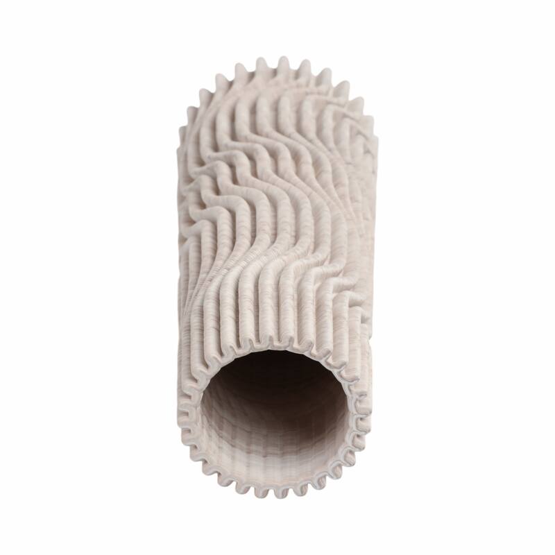 Decorative Vase - Tan Porcelain 3D Printed Textured