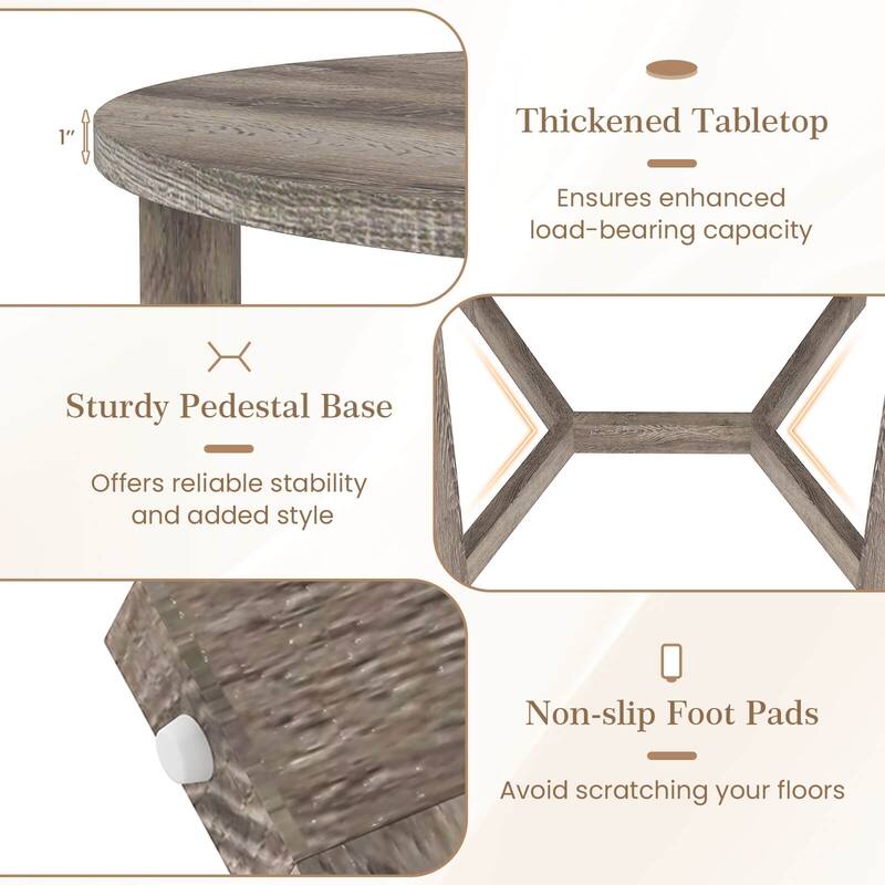 Costway 36 Inch Wood Dining Table for 2-4 People with Wing-shaped - See Details