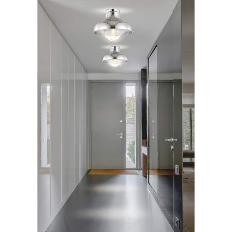 Jobs 13" Metal LED Semi-Flush Mount, Chrome by JONATHAN Y