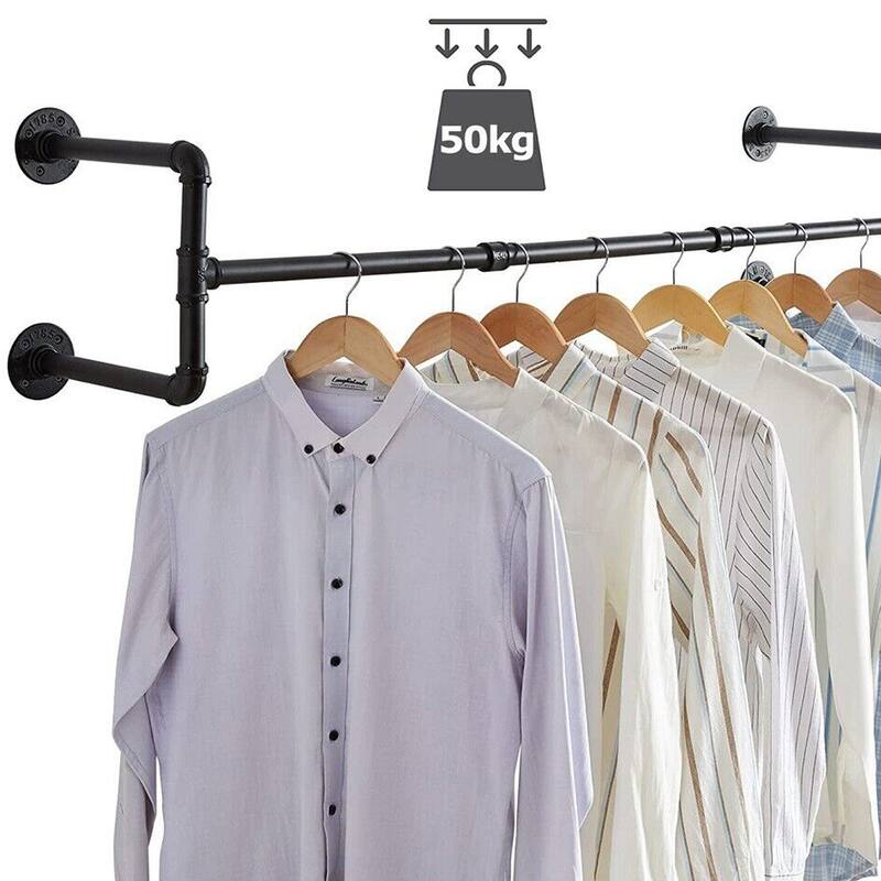 Industrial Pipe Wall Garment Clothes Rack Hanging Rod
