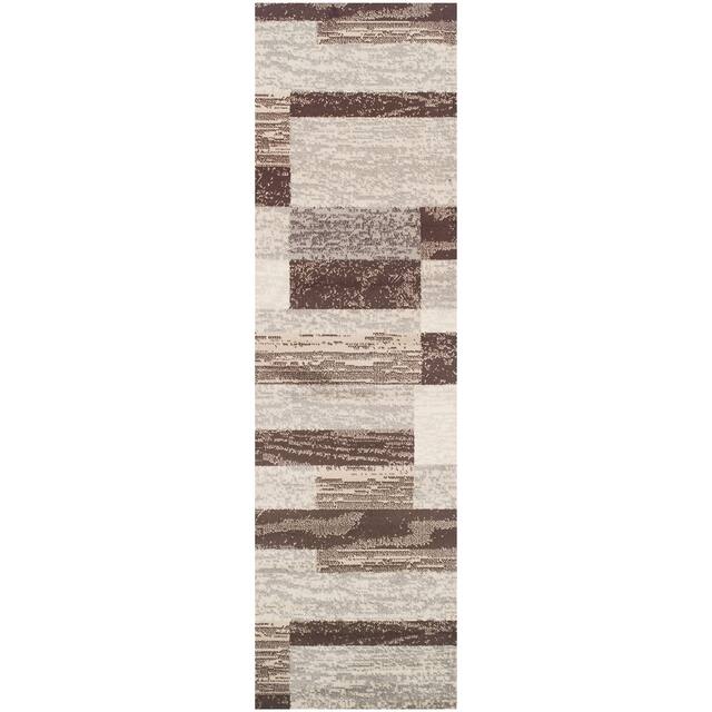 Miranda Haus Geometric Modern Patchwork Polypropylene Indoor Area Rug