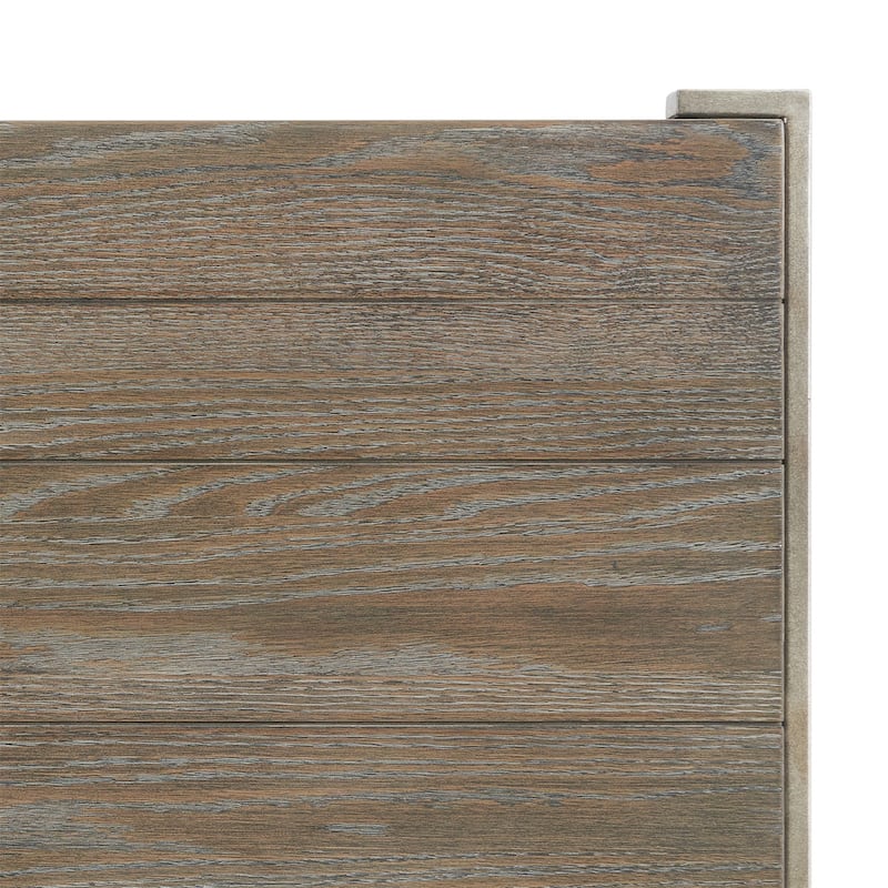 Wood End Table with Metal Frame and Shelf