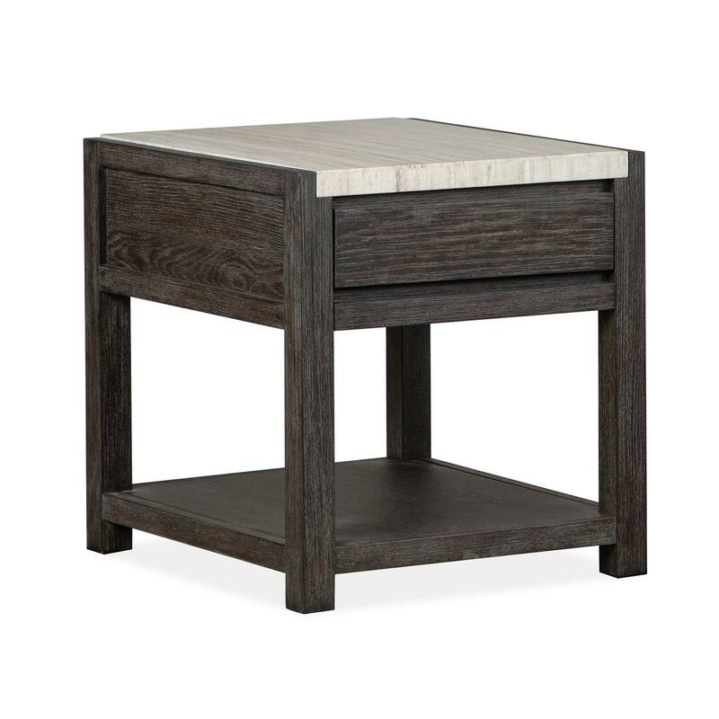 Magnussen Home Plum Creek Ravenwood Black Rectangular End Table - 22''W x 26''D x 24''H - 22''W x 26''D x 24''H
