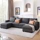 preview thumbnail 2 of 26, 3 Pieces U shaped Sofa with Removable Ottomans