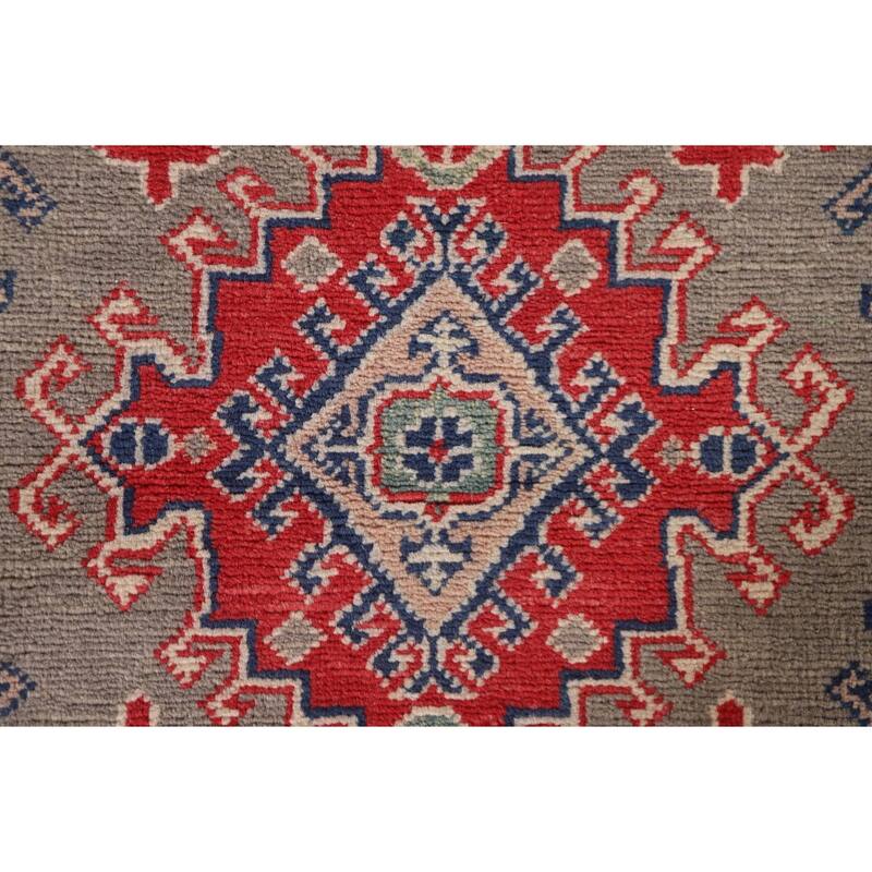 Hand Knotted Oriental 100% Wool Carpet Traditional Geometric Brown Kazak Runner Rug - 15' 11'' X 2' 8''