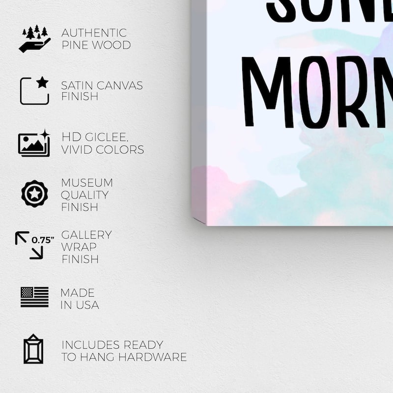 Wynwood Studio Canvas Typography and Quotes Easy Like Sunday Black and Wall Art Canvas Print