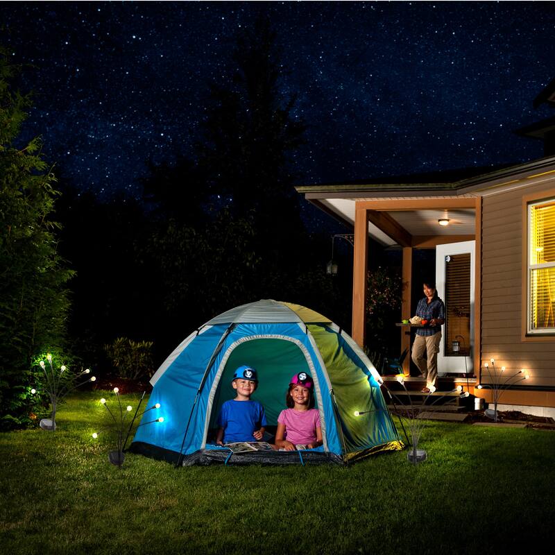 Pure Garden Outdoor Solar Garden Lights 4-Pack - Black