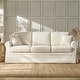 preview thumbnail 11 of 15, Ignacia 88"W Farmhouse Linen Down Blend Fill Sofa with Removable Slipcover and Solid Wood Legs by HULALA HOME