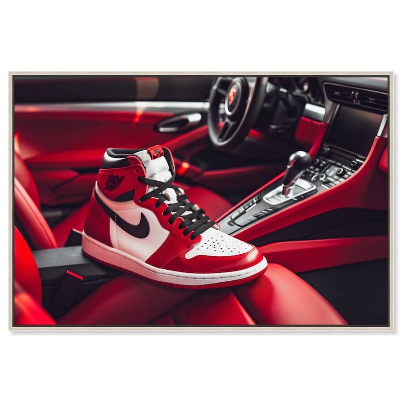Sneaker Car Red Canvas by Art Remedy - Silver - 30" x 20"