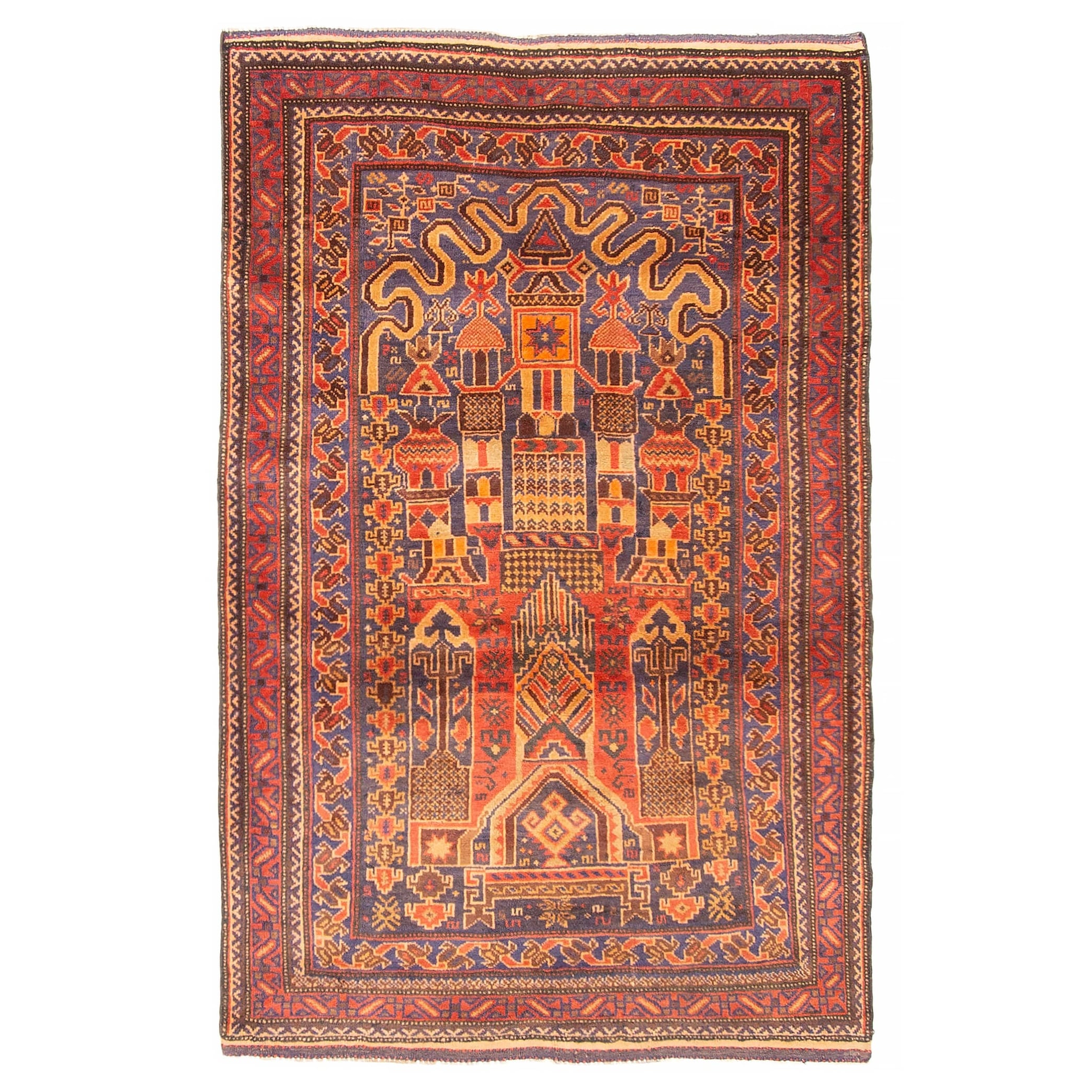 Teimani Red Rug 3'2" x 5'1" - 3'2 x 5'1