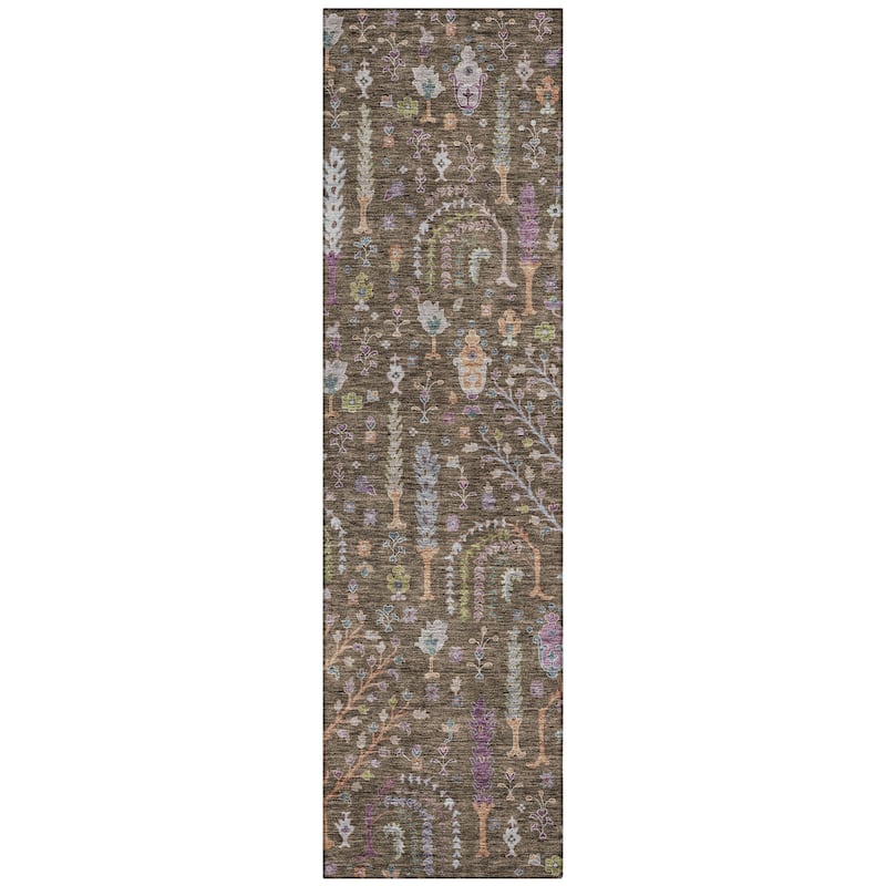 Machine Washable Indoor/ Outdoor Traditional Global Chantille Rug