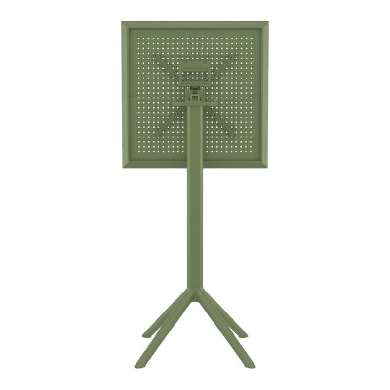 24" Olive Green Square Folding Bar Table