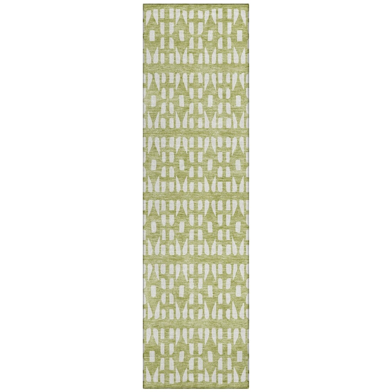 Machine Washable Indoor/ Outdoor Contemporary Imprints Chantille Rug