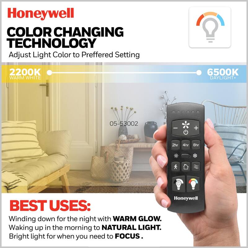 62" Honeywell Kildee Outdoor Ceiling Fan with Color Changing Light, Remote Control - 62 Inches