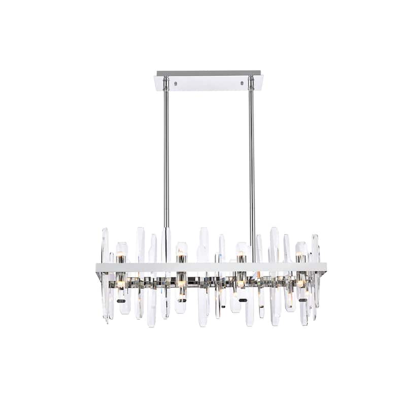 Indigo Home 30 inch crystal rectangle chandelier - Chrome