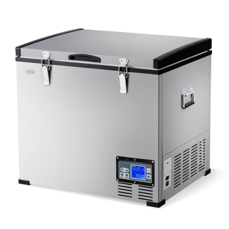 Costway 63-Quart Portable Electric Car Cooler Refrigerator / Freezer - Grey