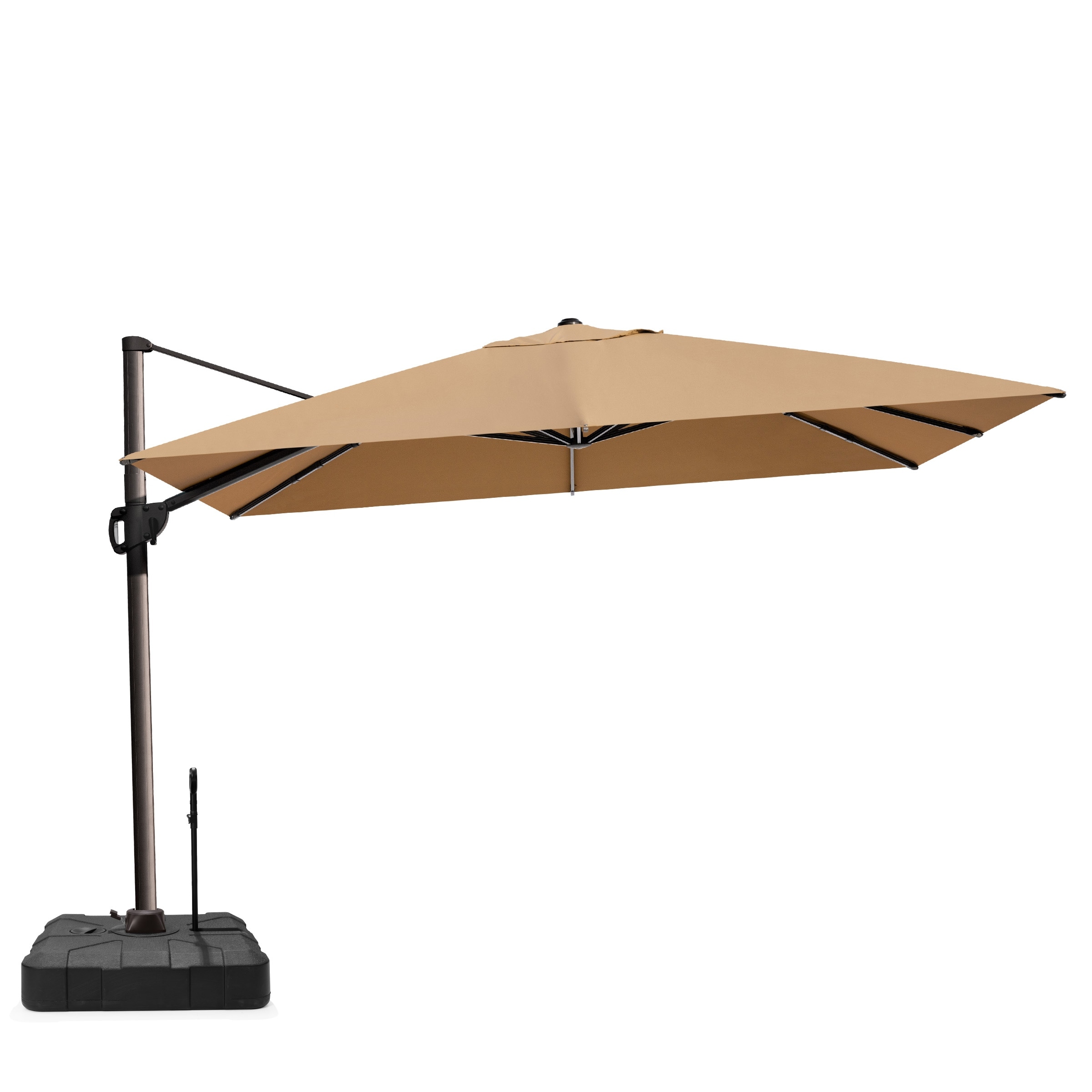 VredHom 9 x 12 FT Outdoor Patio Cantilever-Offset Aluminum Umbrella with Wheel Rod Base