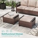 preview thumbnail 13 of 31, Bonosuki 8 Pieces Patio Sofa with Rectangle Fire Pit Table and Ottomans, All-Weather PE Rattan Wicker Sofa with Cushion, Gray