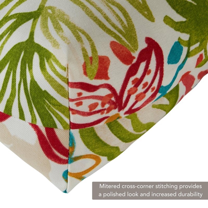 Breeze Floral 44-in x 22-in Outdoor High Back Chair Cushion (Set of 2) (Cushions Only)