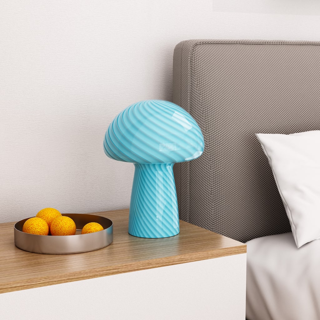 Glass Mushroom Lamp Translucent Small Nightstandable Lamps