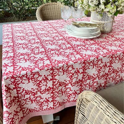 Carmen Red and White Tablecloth